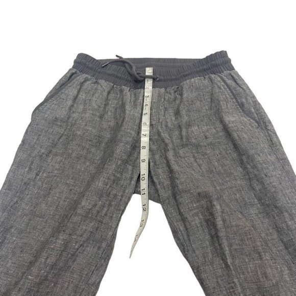 Athleta Drawstring Bali Linen Gray Jogger Ankle Cuff Pants Size 6 - Picture 9 of 10